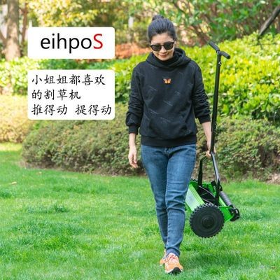 廠家現貨供應無動力手推式滾刀割草機 12寸T型款園林園藝草坪修剪