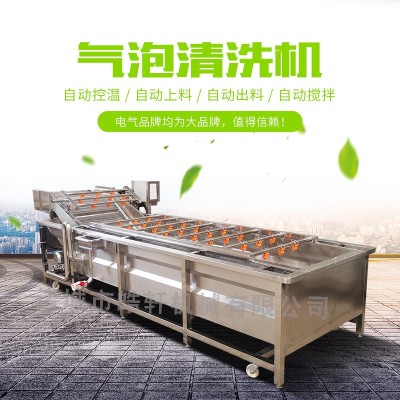 全自動氣泡清洗機果蔬不銹鋼蔬菜清洗機流水線高壓噴淋水果清洗線
