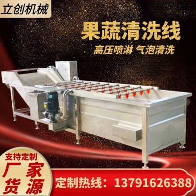 廠家全自動果蔬清洗流水線大型商用三七葉類土豆去泥噴淋清洗機