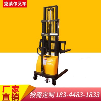 半電動堆高車2噸電動液壓升降叉車電瓶裝卸貨1噸小型自動搬運鏟車