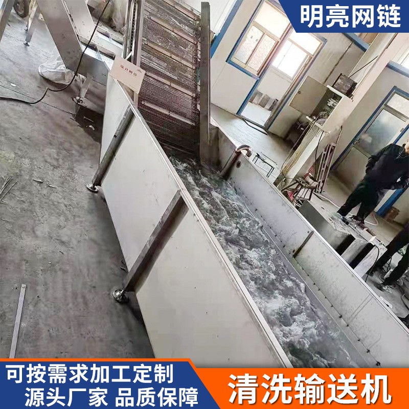 不銹鋼果蔬清洗機土豆紅薯生姜苦菜海產品氣泡翻滾噴淋清洗輸送機