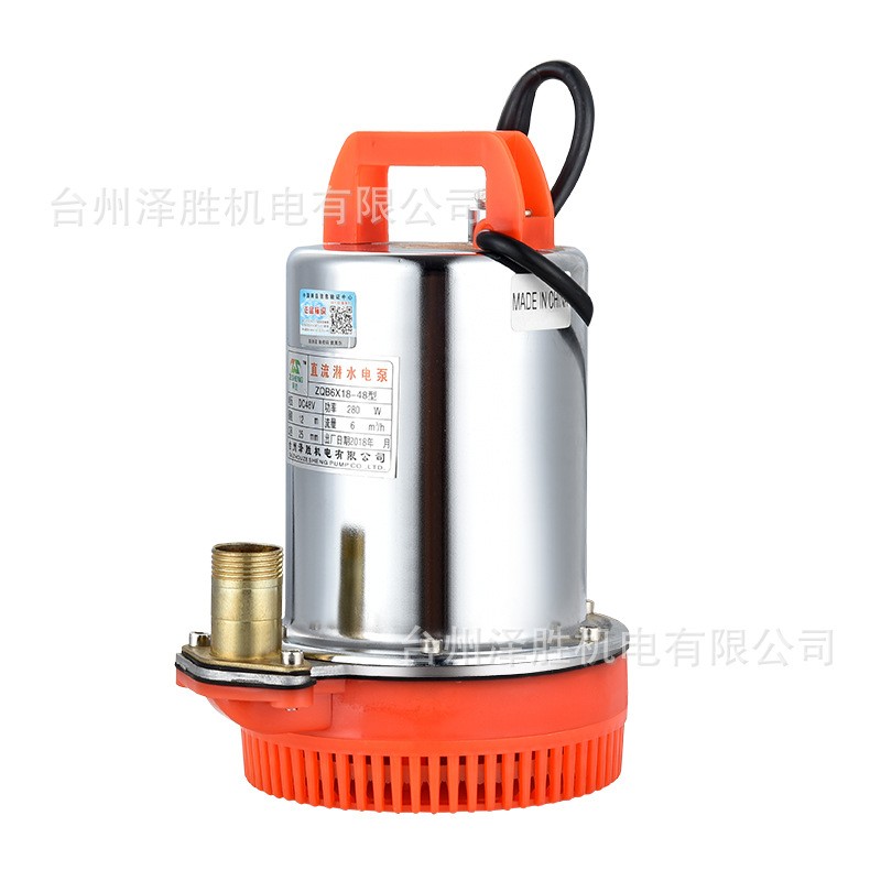 廠家直銷外貿款12V24V促銷價不銹鋼直流潛水泵大流量電瓶車抽水泵