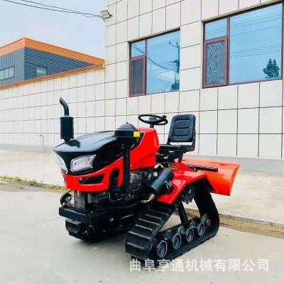 廣西水田旱地專用履帶旋耕機乘坐式柑橘園耕地機低矮型大棚打田機