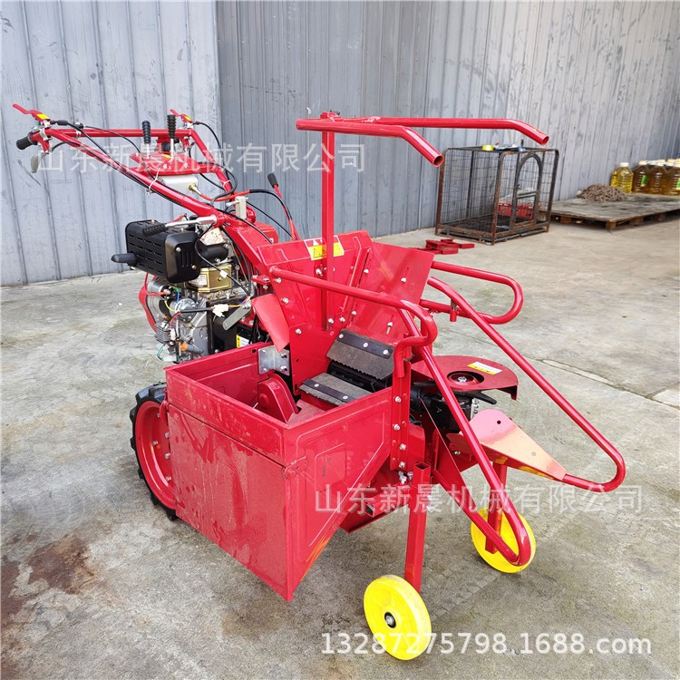 四輪手推玉米收割機(jī) 苞米摘穗扒皮秸稈粉碎機(jī) 掰棒子機(jī)