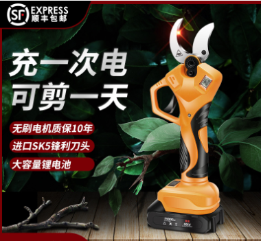 跨境專供電動剪刀果樹充電式修枝剪剪樹枝神器園林粗枝鋰電 電剪子