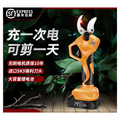 跨境專供電動剪刀果樹充電式修枝剪剪樹枝神器園林粗枝鋰電 電剪子