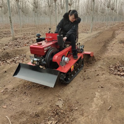 小型微耕機 大棚履帶式多功能開溝起壟旋耕機 山地農用打田耕地機