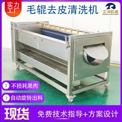 供應寶塔菜清洗機 現貨姜薯清洗磨皮 商用不銹鋼毛輥煙薯磨皮機