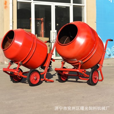 簡易滾筒式飼料攪拌機工程建筑混泥土膩子塑料混料機可移動噪音小