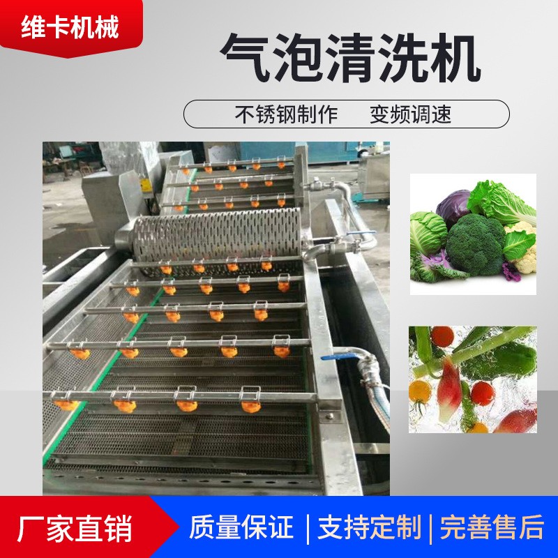山東維卡機(jī)械波浪式瓜果清洗設(shè)備 專業(yè)廠家直供氣泡式自動(dòng)清洗機(jī)