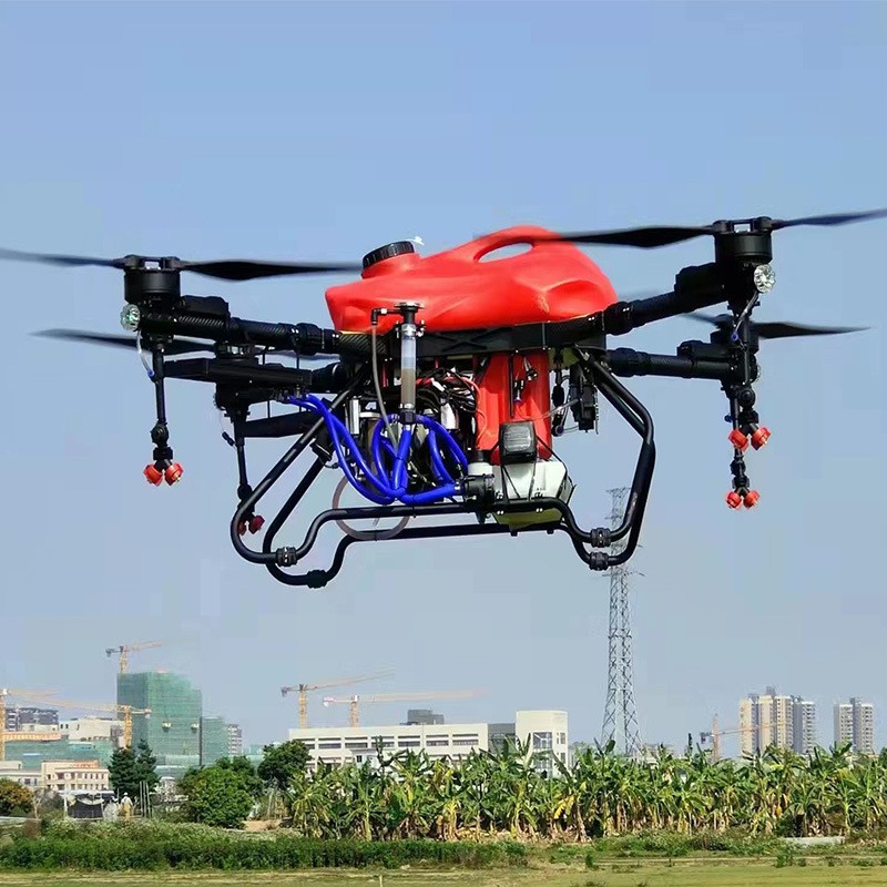 智能噴藥撒肥多旋翼遙控器操作自動作業(yè)燃油農(nóng)業(yè)植保無人機(jī)