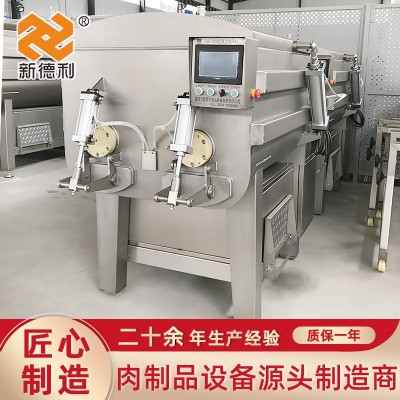 全自動變頻牛肉雙軸拌餡機魚糜真空拌餡機水餃餡肉丸雙絞籠拌餡機