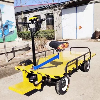 廠區轉運車四輪平板電動貨運車 物流搬運車拉貨車 電動四輪平板車