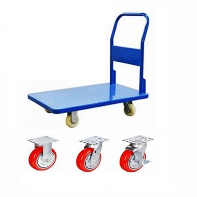 大號鋼板平板車手推車 重型 鐵板小平板車 可折疊 拉貨平板小推車