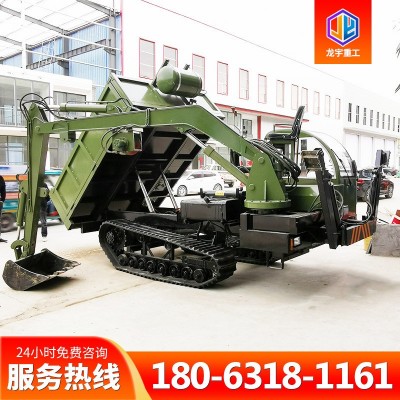 履帶隨車挖 復(fù)雜地形山區(qū)沼澤挖掘運輸一體機 更換挖斗爪子抓木機