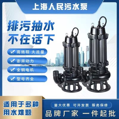 人民WQ污水泵大流量無堵塞排污泵JYWQ地下室工程潛污泵農用泥漿泵