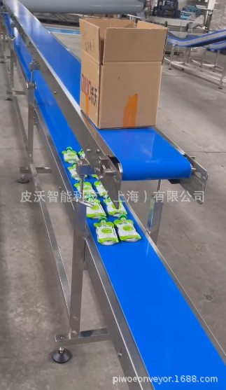 雙層藍(lán)色/綠色皮帶輸送機(jī) 食品式自動(dòng)化分揀傳送帶 平型輸送線