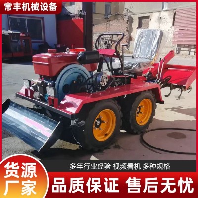 大棚田地林地乘坐式小型四驅微耕機 開溝播種農用自走式旋耕機