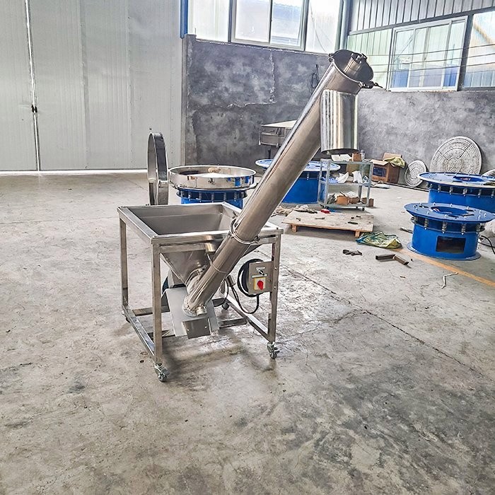 雷誠塑料飼料絞龍提升機螺桿式輸送機電動不銹鋼螺旋糧食上料機