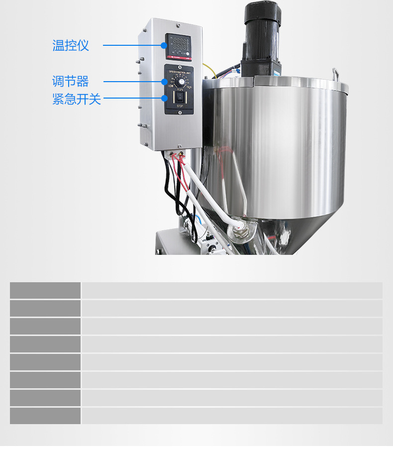 氣動帶攪拌加熱膏體醬類灌裝機辣椒醬老干媽灌裝機火鍋底料灌裝機