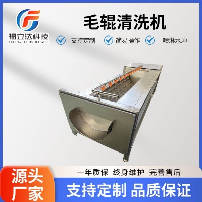 不銹鋼毛刷清洗機 果蔬加工清洗設(shè)備 小型根莖類果蔬清洗去皮機