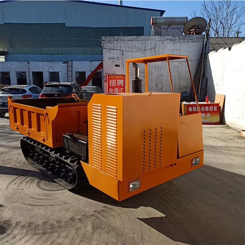 農(nóng)用2噸工程運(yùn)輸車(chē)小型橡膠履帶翻斗車(chē)全地形履帶翻斗自卸車(chē)
