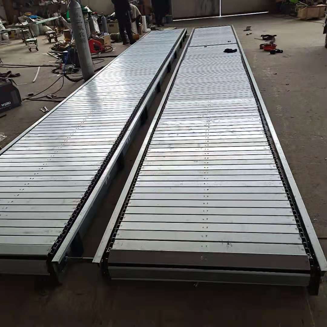 重型鏈板輸送機流水線工業噸包扣板傳送機不銹鋼鏈板輸送機流水線