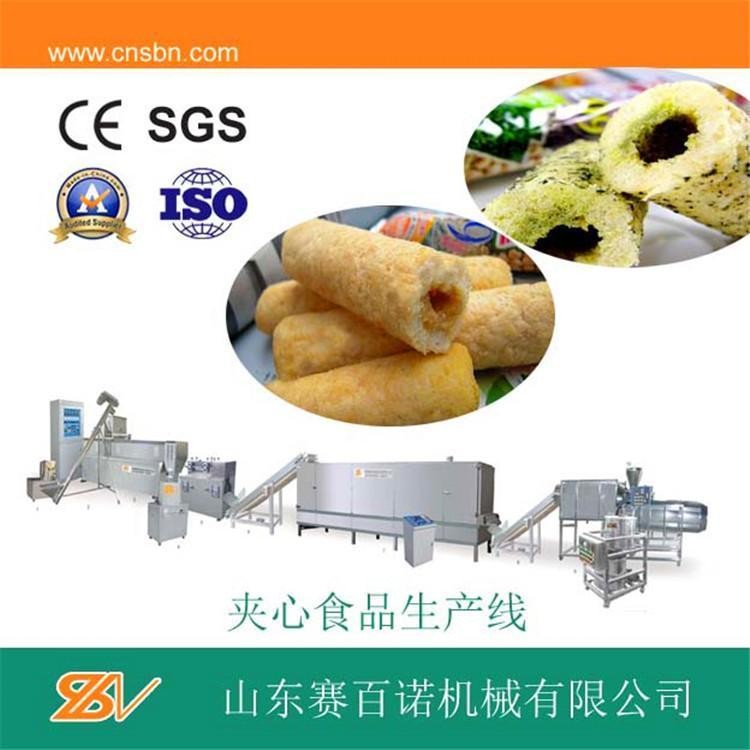 雙螺桿夾心休閑食品生產設備 山東賽百諾 膨化休閑小食品設備