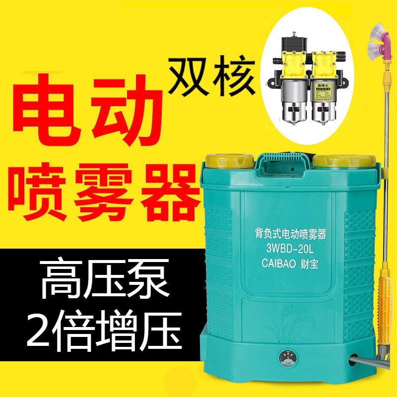 新款背負式電動噴霧器雙核水泵噴霧器12V消毒噴霧機電動打藥機