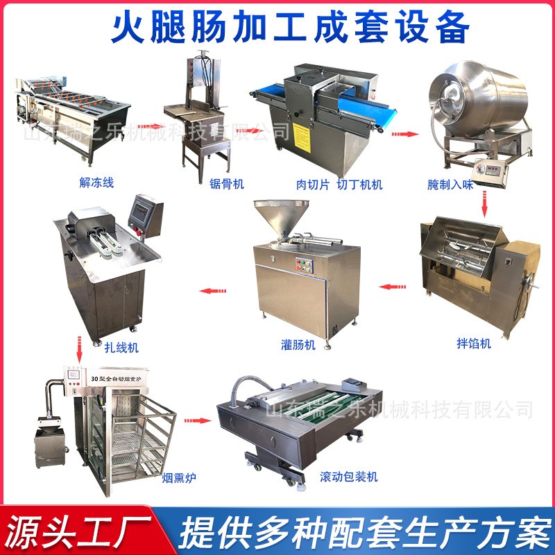 全自動(dòng)香腸成套加工設(shè)備 廣味臘腸加工流水線(xiàn) 液壓式灌 腸生產(chǎn)線(xiàn)