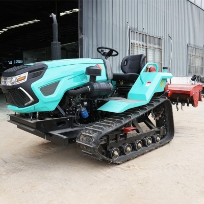 乘坐式旋耕機(jī)多功能耕地松土除草開溝回填大馬力新式履帶式微耕機(jī)