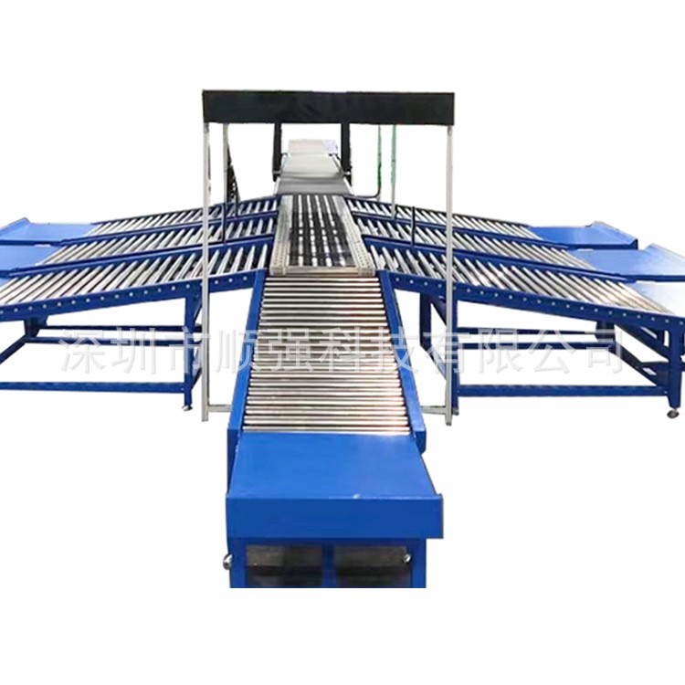 精準分揀包裹分揀輸送系統物流輪式分揀機旋轉分選機用于包裹分揀