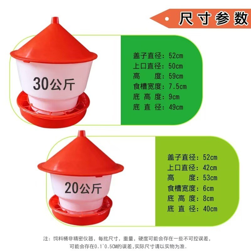 料桶水桶廠家供應 雞鴨30公斤養雞用新型防雨料桶養殖設備