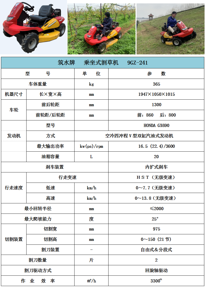 乘坐式割草機（9GZ-241)