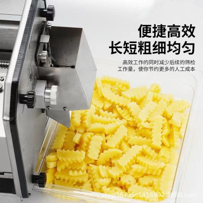 狼牙土豆薯條推條機不銹鋼波浪薯條刀具電動商用狼牙薯條切條機器